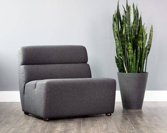 Sunpan Cornell Modular - Armless Chair - Polo Club Kohl Grey / Stone