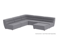 Sunpan Cornell Modular - Corner Chair in Polo Club Kohl Grey/ Polo Club Stone