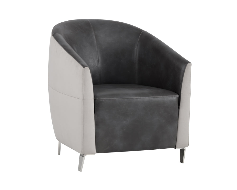 Sunpan Bronte Lounge Chair - Piccolo Dove And Overcast Grey