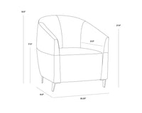 Sunpan Bronte Lounge Chair in Piccolo Dove / Overcast Grey