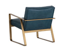 Sunpan Kristoffer Lounge Chair - Vintage Peacock/Steel Grey/Vanilla Leather