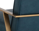 Sunpan Kristoffer Lounge Chair - Vintage Peacock/Steel Grey/Vanilla Leather