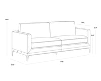 Sunpan Chandler Sofa - Piccolo Dove/Thunder Grey