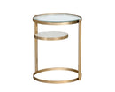 Sunpan Helica Side Table - Antique Brass/Stainless Steel