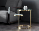Sunpan Helica Side Table - Antique Brass/Stainless Steel