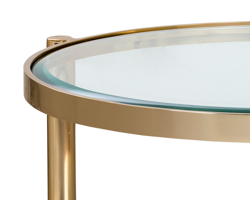 Sunpan Helica Side Table - Antique Brass/Stainless Steel