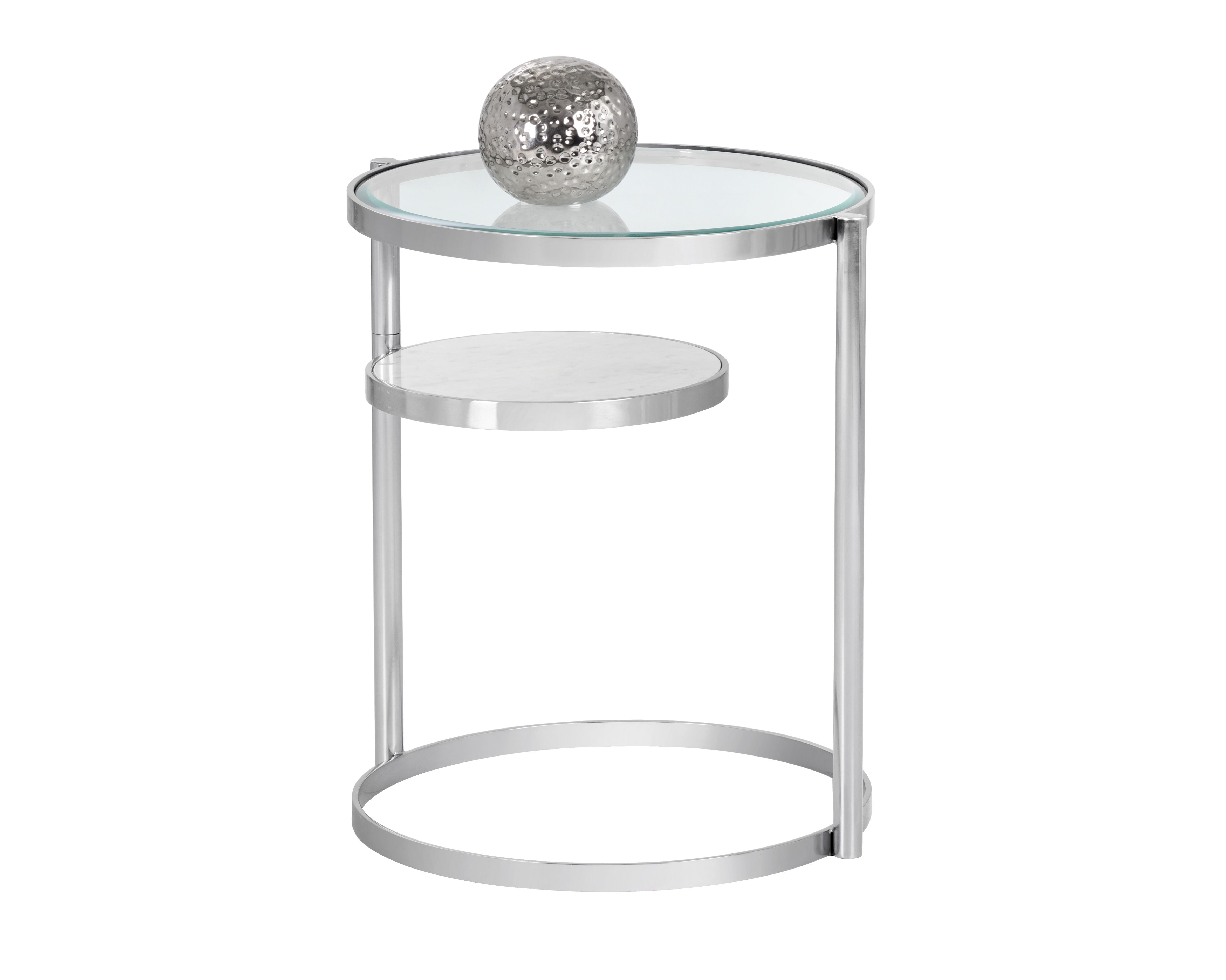 Sunpan Helica Side Table - Antique Brass/Stainless Steel