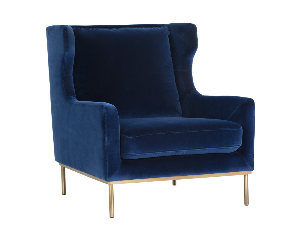 Sunpan Virgil Lounge Chair In Evening Navy/Moss Green