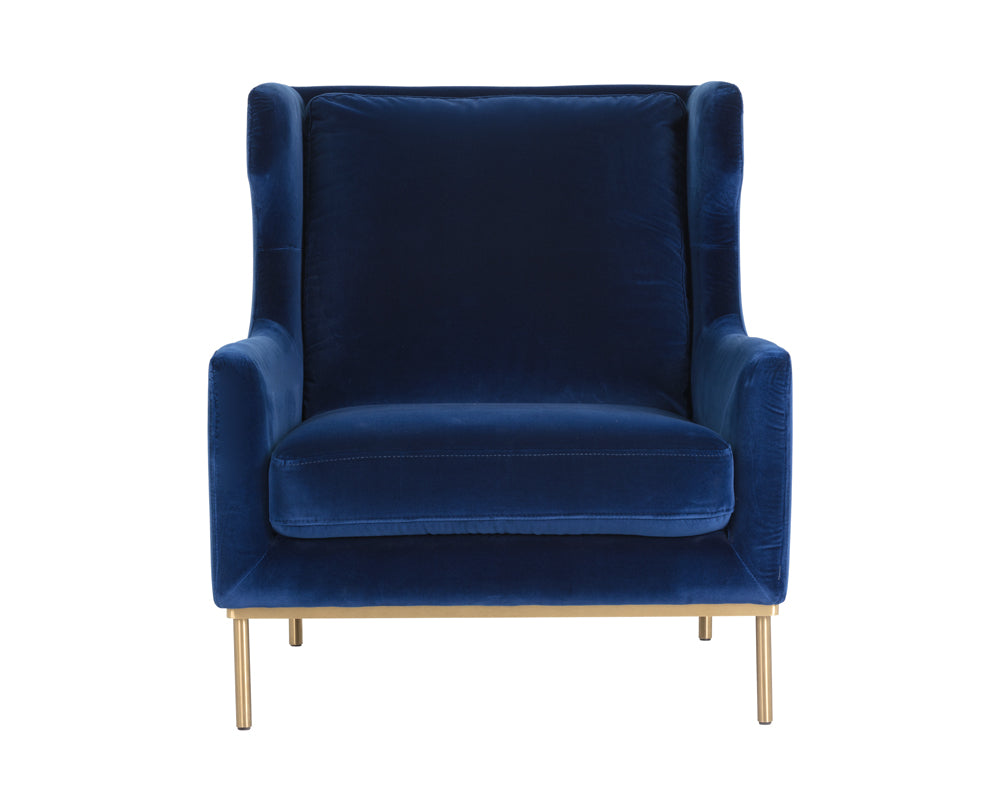 Sunpan Virgil Lounge Chair In Evening Navy/Moss Green