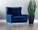 Sunpan Virgil Lounge Chair In Evening Navy/Moss Green