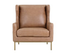 Sunpan Virgil Lounge Chair In Marseille Black/Camel Leather