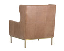 Sunpan Virgil Lounge Chair In Marseille Black/Camel Leather