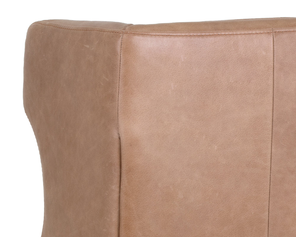 Sunpan Virgil Lounge Chair In Marseille Black/Camel Leather