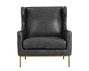 Sunpan Virgil Lounge Chair In Marseille Black/Camel Leather