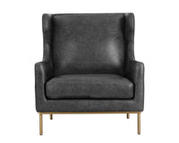 Sunpan Virgil Lounge Chair In Marseille Black/Camel Leather