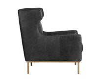 Sunpan Virgil Lounge Chair In Marseille Black/Camel Leather