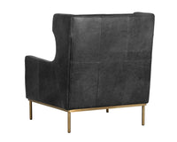 Sunpan Virgil Lounge Chair In Marseille Black/Camel Leather
