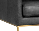 Sunpan Virgil Lounge Chair In Marseille Black/Camel Leather
