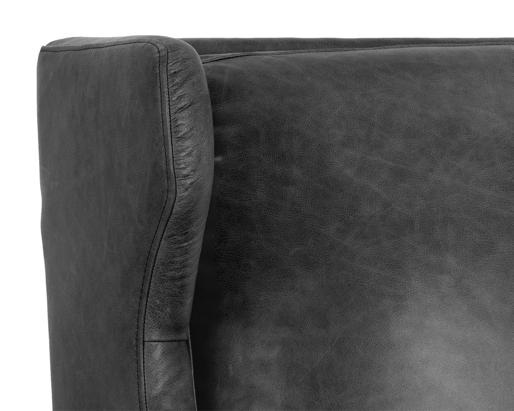 Sunpan Virgil Lounge Chair In Marseille Black/Camel Leather