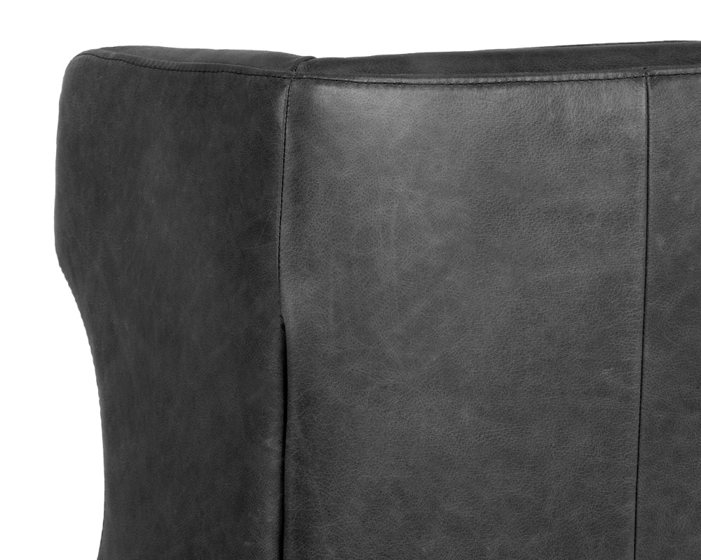Sunpan Virgil Lounge Chair In Marseille Black/Camel Leather