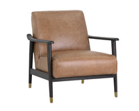 Sunpan Kellam Lounge Chair - Marseille Black Leather/Camel Leather/Moss Green