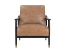 Sunpan Kellam Lounge Chair - Marseille Black Leather/Camel Leather/Moss Green