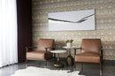 Sunpan Kellam Lounge Chair - Marseille Black Leather/Camel Leather/Moss Green