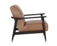 Sunpan Kellam Lounge Chair - Marseille Black Leather/Camel Leather/Moss Green