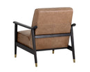 Sunpan Kellam Lounge Chair - Marseille Black Leather/Camel Leather/Moss Green