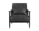 Sunpan Kellam Lounge Chair - Marseille Black Leather/Camel Leather/Moss Green