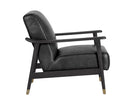 Sunpan Kellam Lounge Chair - Marseille Black Leather/Camel Leather/Moss Green