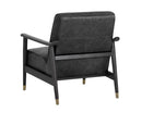 Sunpan Kellam Lounge Chair - Marseille Black Leather/Camel Leather/Moss Green