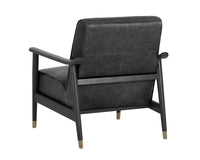 Sunpan Kellam Lounge Chair - Marseille Black Leather/Camel Leather/Moss Green