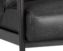 Sunpan Kellam Lounge Chair - Marseille Black Leather/Camel Leather/Moss Green
