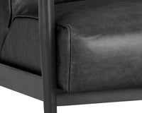 Sunpan Kellam Lounge Chair - Marseille Black Leather/Camel Leather/Moss Green