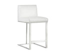 Sunpan Dean Counter Stool - Stainless Steel - Cantina Black/Magnetite/White