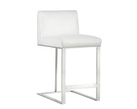 Sunpan Dean Counter Stool - Stainless Steel - Cantina Black/Magnetite/White