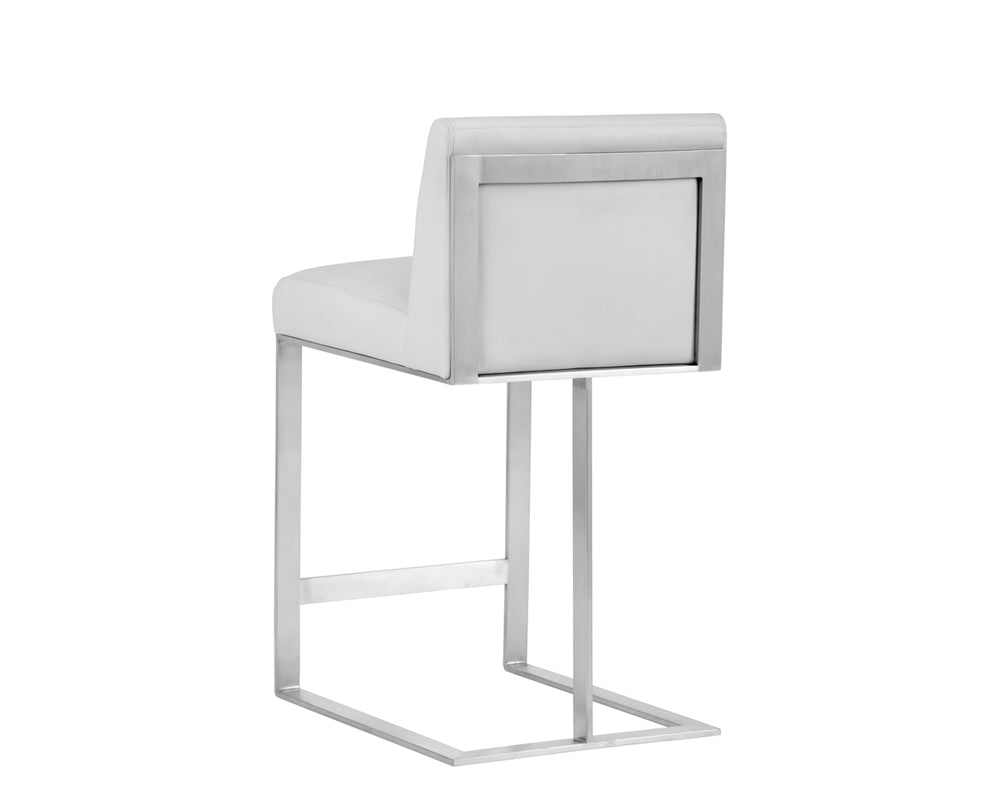 Sunpan Dean Counter Stool - Stainless Steel - Cantina Black/Magnetite/White
