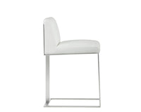 Sunpan Dean Counter Stool - Stainless Steel - Cantina Black/Magnetite/White