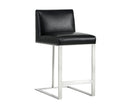 Sunpan Dean Counter Stool - Stainless Steel - Cantina Black/Magnetite/White