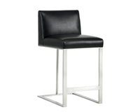 Sunpan Dean Counter Stool - Stainless Steel - Cantina Black/Magnetite/White