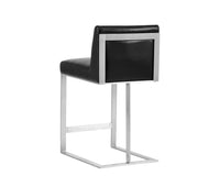 Sunpan Dean Counter Stool - Stainless Steel - Cantina Black/Magnetite/White