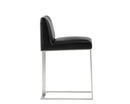 Sunpan Dean Counter Stool - Stainless Steel - Cantina Black/Magnetite/White