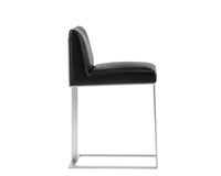 Sunpan Dean Counter Stool - Stainless Steel - Cantina Black/Magnetite/White