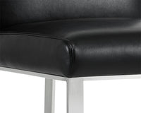 Sunpan Dean Counter Stool - Stainless Steel - Cantina Black/Magnetite/White