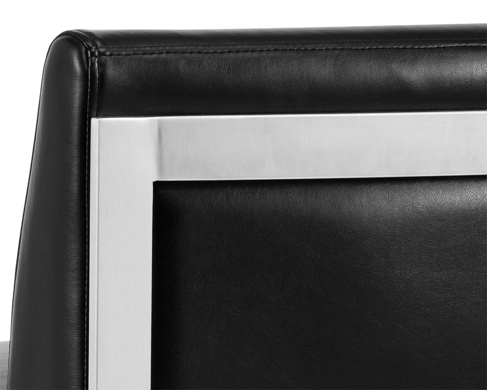 Sunpan Dean Counter Stool - Stainless Steel - Cantina Black/Magnetite/White