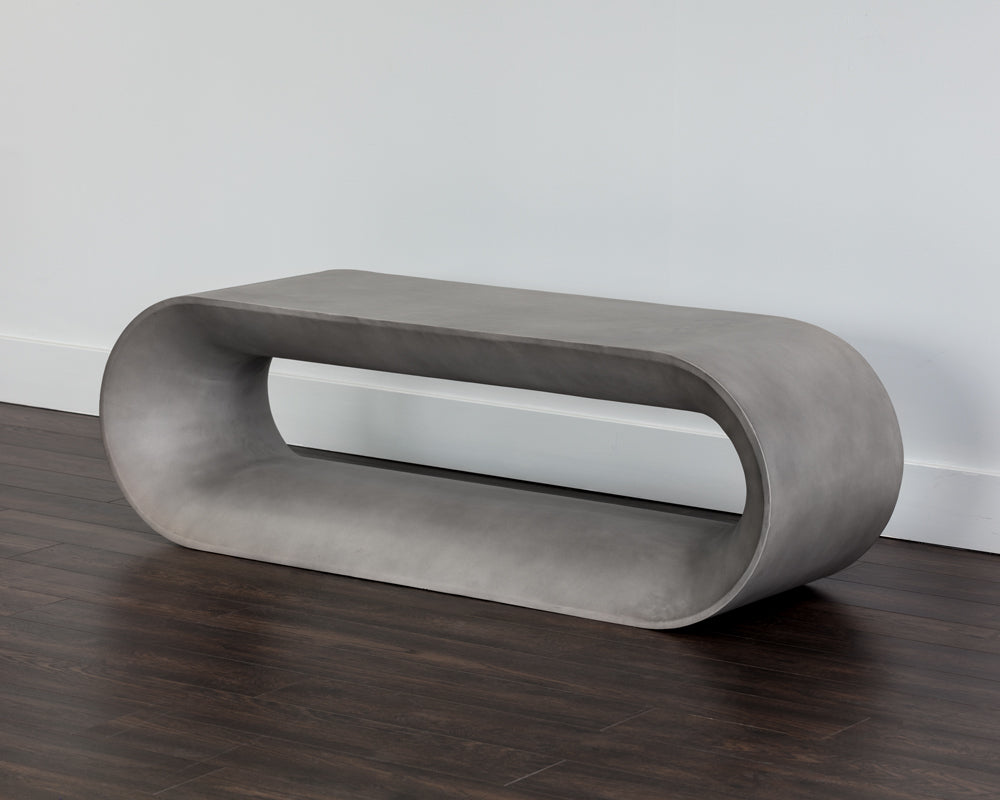 Sunpan Capsule Bench in Grey / White