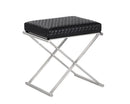 Sunpan Elena Ottoman - Black Leather