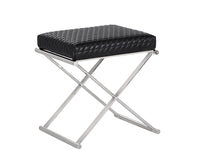 Sunpan Elena Ottoman - Black Leather