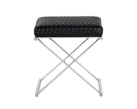 Sunpan Elena Ottoman - Black Leather